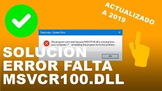 ✅ SOLUCIÓN Falta MSVCR100.dll en el equipo en Windows 10, 7 y 8 [FUNCIONA 100%] | 2019