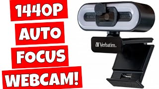 Verbatim 1440p Auto Focus Webcam With LED Lighting AWC02 AWC-02 49579