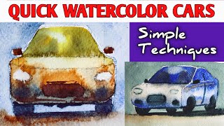 How to draw cars in watercolor | Easy Painting tutorial for beginners
