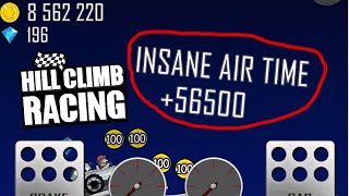 BIGGEST AIRTIME IN HILL CLIMB RACING | WORLD RECORD |  INSANE AIRTIME
