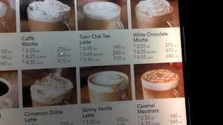 Starbucks Menu with Prices \u0026 Calories in 1080p HD