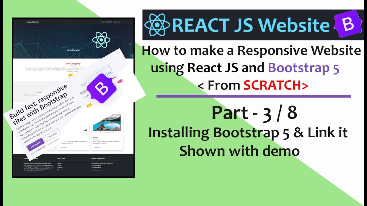 Part-3/8: Installing Bootstrap5 & Link It | Shown With Demo | Make ...