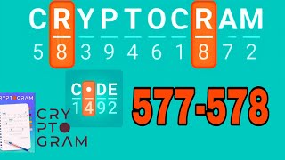 CRYPTOGRAM Word Logic Puzzles level 577 578