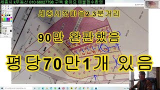 세종 산학리 평당70만원 1개 남았음 90만원 완판하였음