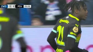 Johan Bakayoko Goal | PEC Zwolle vs PSV Eindhoven 3-1 Highlights | Eredivisie 24/25