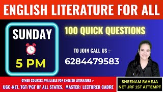 📚SUNDAY SESSION -UGC-NET ENG, CUET-PG, HP PGT, CHD PGT,#mastercadreenglish #hppgt #ugcnetenglish 💯