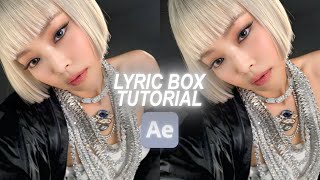lyric box tutorial | after effects