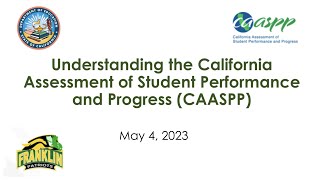 May Parent University: State Testing
