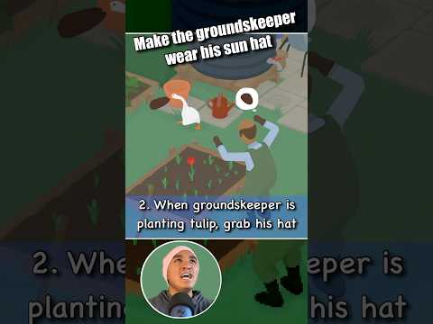 Make the groundskeeper wear his sun hat - Untitled Goose Game
