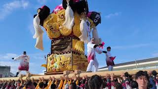 西条市立飯岡小学校創立150周年記念行事 飯岡本郷太鼓台、野口太鼓台 入場