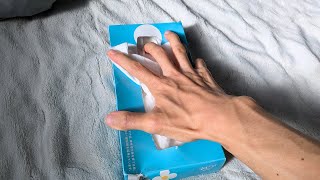 Sound of playing with dog and tissue box by hand【ASMR】