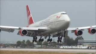 Virgin Atlantic Airways 'Cosmic Girl' Boeing 747-41R [G-VWOW] Landing and CLOSE UP Taxi