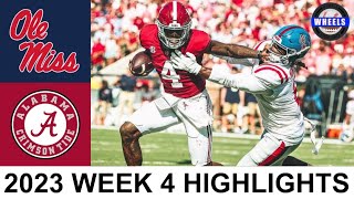 #13 Alabama vs #15 Ole Miss Highlights | College Football Week 4 | 2023 College Football Highlights