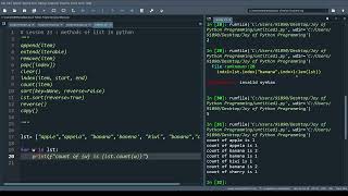 Lesson 23:List in python part 3 | All the list methods explained in single video