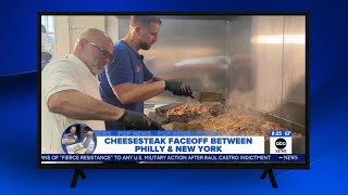 Pat's King of Steaks owner makes famous cheesesteaks in NY after Philly lost friendly wager