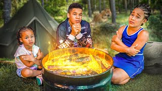 Kids CAMPING WITH NO FOOD and NO ELECTRONICS, They LIVE TO REGRET IT | FamousTubeFamily