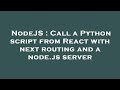 NodeJS : Call a Python script from React with next routing and a node.js server