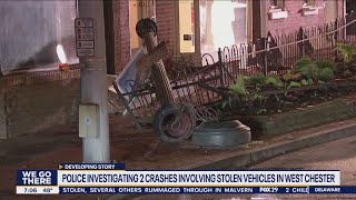 West Chester police investigating 2 crashes involving stolen vehicles