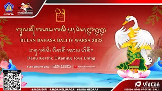 LIVE - Pembukaan Bulan Bahasa Bali IV Tahun 2022