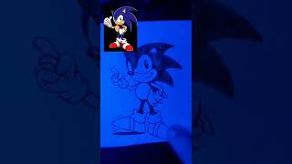 Pintando a SONIC con LUCES LED #dibujo