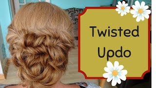 Quick twisted updo hairstyle - wedding prom bride bridesmaid