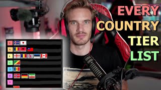 Pewdiepie - Every Country Tier List