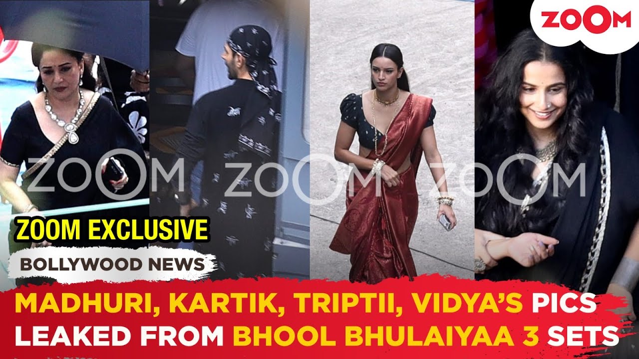 Madhuri Dixit, Kartik Aaryan, Triptii & Vidya Pics From Bhool Bhulaiyaa ...