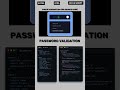 PASSWORD VALIDATION using html css Javascript #coding #programming