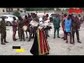 beautiful egungun masquerades singing u0026 dancing during an isese festival in akure ondo state