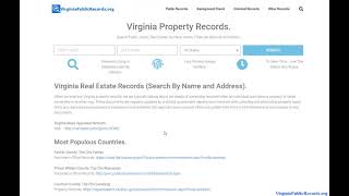 Virginia Property Records (Search Tax, Land, and Real Estate Records Online).