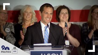 Jason Crow speaks after defeating Mike Coffman in Colorado's 6th Congressional District race