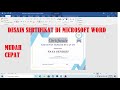 Cara membuat Sertifikat di Microsoft Word