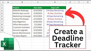 Create a Deadline Tracker in Excel (In 2 Quick Steps)