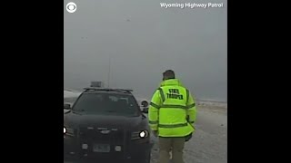 Wyoming trooper avoids crash