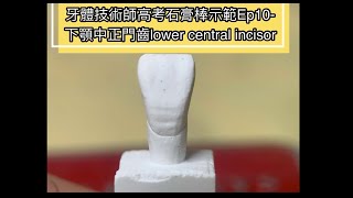 牙體技術師高考石膏棒示範-Ep10下顎正中門齒-Curving the lower central incisor step by step