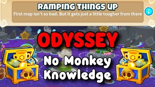 BTD6 Odyssey | No Monkey Knowledge Guide | Hard Mode Tutorial | Ramping Things Up