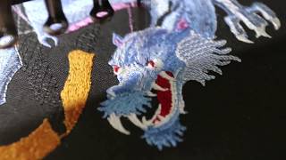 EMBROSOFT┃EMBROIDERY PROCESS┃Tiger and Dragon with sword