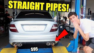 Straight Piping My RARE Mercedes C300! Perfect Sound For $95?!