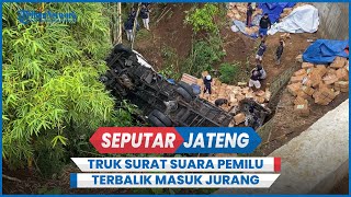 BREAKING NEWS Kecelakaan Truk Surat Suara Pemilu Terbalik Masuk Jurang di Kalimalang Semarang