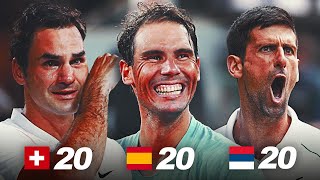 Nadal vs Djokovic vs Federer battle for 21st grand Slam and history . All 20 grand slam match point