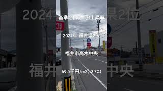 基準地価（住宅地）2024年 福井県 上昇率２位「福井市 高木中央」(丁度、福井駅～福井最大のショッピングセンターの中間地点になる？)69.5千円/m2) (＋3.7%)