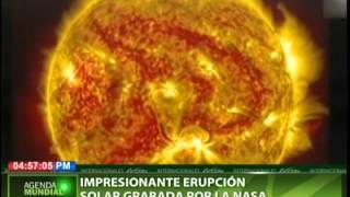 Impresionante erupción solar grabada por la NASA