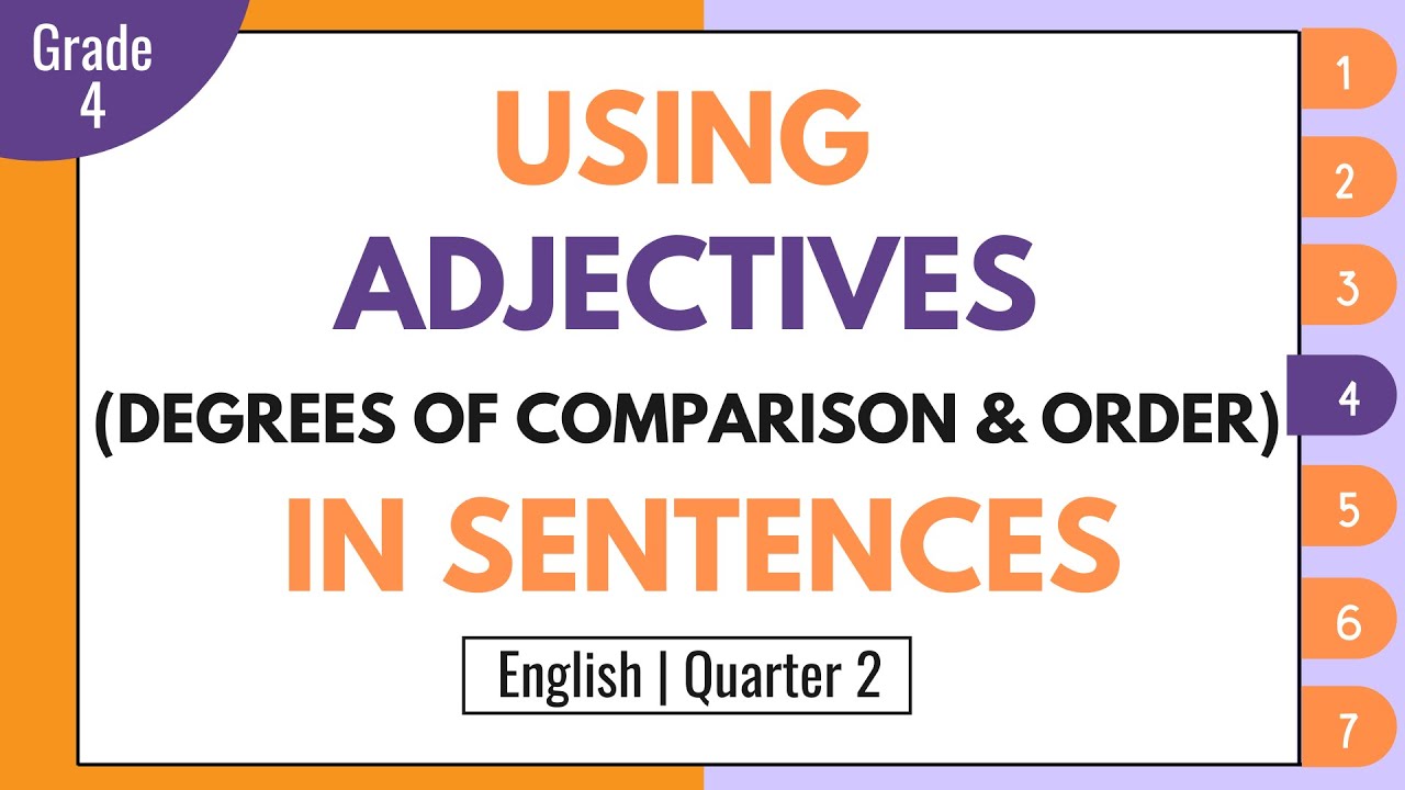 Using Adjectives (Degrees Of Comparison, Order) In Sentences | English ...