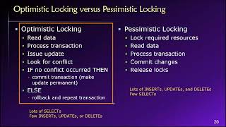 Topic 06, Part 07 - Optimistic vs. Pessimistic Locking