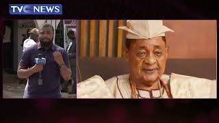 TVC News Correspondent, Ademola Lawrence Gives Live Updates From Alaafin Palace