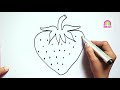 easy strawberry drawing how to draw strawberry strawberry kesay banayn drawing for kids