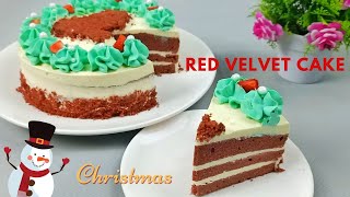 Redvelvet Cake | เค้กคริสต์มาส | เค้กปีใหม่ | สูตรเค้กกำมะหยี่สีแดง