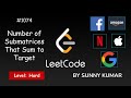 Number of Submatrices That Sum to Target | DP | 1074 LeetCode | LeetCode Explore | Day 17