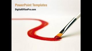 Red Paint Brush PowerPoint Template Backgrounds - DigitalOfficePro #09153