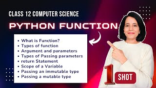 Python USER-DEFINED FUNCTION | Class 12 Computer Science | ENGLISH